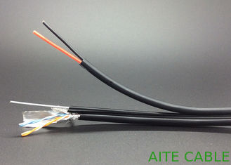 China Red del FTP CAT5E+2C con el cable del CCTV de la corriente continua 2 pares al aire libre con el alambre de acero de la cámara del descenso proveedor