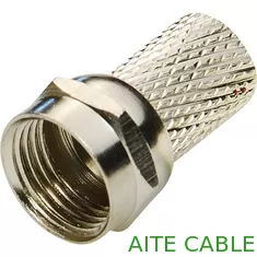 China Nickel Plated Twist On F Coaxial Connector 18mm for RG59 RG6(5C-FB) CATV Adaptor supplier