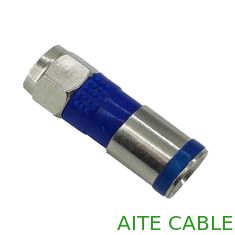 China Blue Ring F Male Compression Coaxial connector RG6U/ RG59 Plug supplier