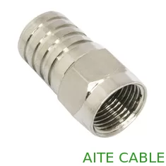 China Water Proof F Male Coaxial connector Push on RF  Adapter RG6 Terminator supplier