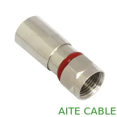 China Compression F Male Coaxial connector Red Ring RG6 RG59 Terminator CCTV CATV supplier