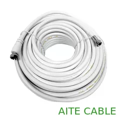 China White RG6 25FT Meter with F connector Satelite Dish CATV MATV Coaxial Cable Patch Cord 64*0.12AL Braiding supplier