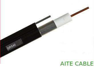 China QR540M Weld AL Tube RF 50 Ohm Coaxial Cable with Steel Messenger Drop Wire supplier