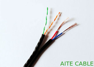 China red siamesa de 2P UTP CAT5E+2C con el alambre torcido cable de la cámara de Ethernet del IP del CCTV del poder proveedor