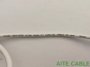China F690/ F660 75 carrete de madera blanco del PVC 1000FT del cable coaxial del ohmio proveedor