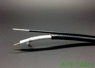 China RG6-M cable coaxial CCS el 21% de 75 ohmios con el alambre de descenso al aire libre del mensajero de acero CATV de 1.3m m proveedor