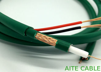 China Kx7+2Alim Coaxial With Power CCTV Cable Video Wire for Camera Green PVC supplier