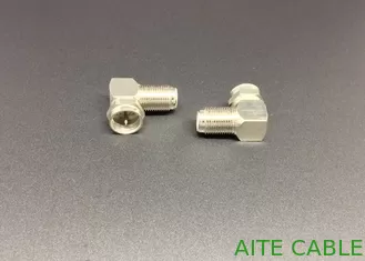 China CATV Plug Right Angle F Male to F Female Coaxial connector and Adaptor supplier