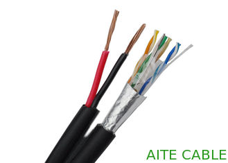 China FTP CAT5E Siamese Network with Power CCTV Cable 4Pair Twisted 8 Figure IP Camera Wire supplier