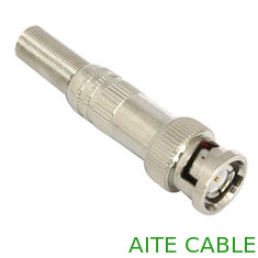 China BNC Male CCTV Connector Quick Crimp Weld Coaxial  Cable Terminator with Long Metal Boot supplier